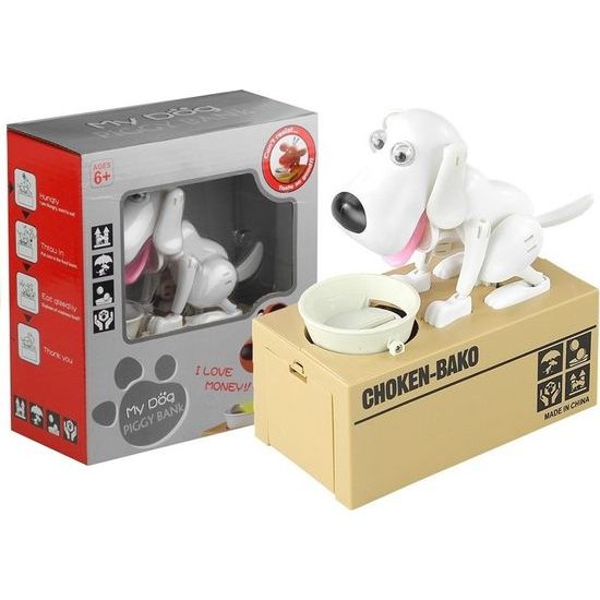 Pokladnička pes bílý