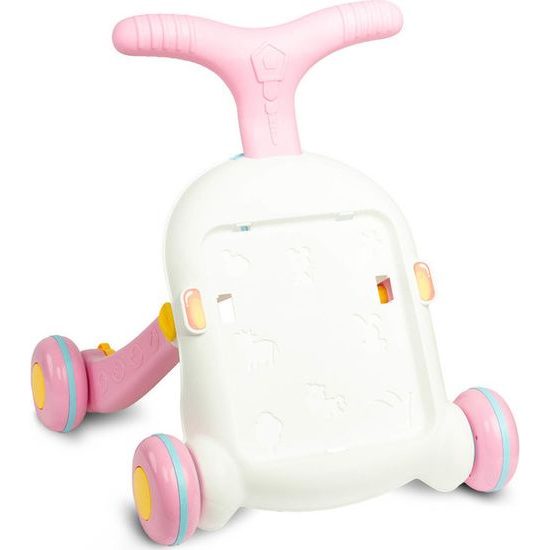 Odstrkovadlo a edukační stůl 2v1 Spark - růžová