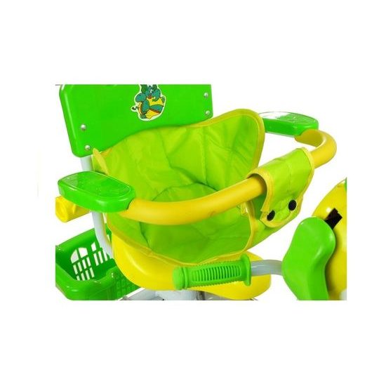 Dětská tříkolka s vodící tyčí Pejsek zelená