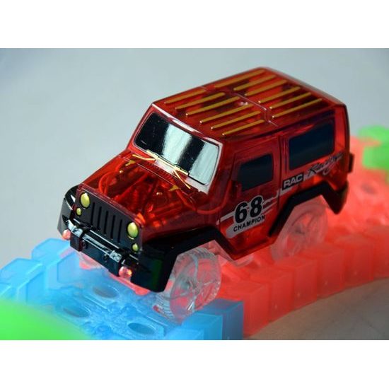 Svítící autodráha s autíčkem na baterie 169 dílků Magic Tracks