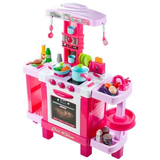 Majlo Toys dětská kuchyňka se světlem a zvuky Kids Chef růžová