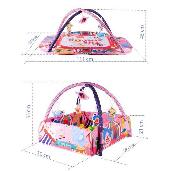 Hrací deka 3v1 se 30 míčky Game Carpet růžová