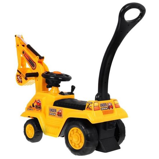 Odrážedlo Bagr s vodící tyčí 2v1 s helmou