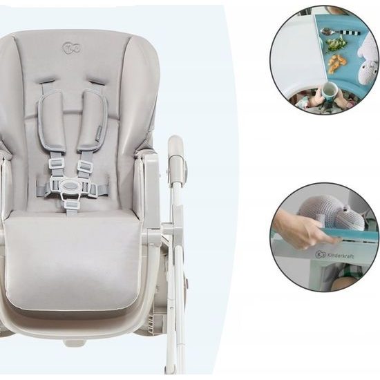 Jídelní židlička Kinderkraft Yummy šedá