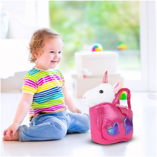 Plyšový jednorožec v taštičce 28 cm Baby Kiddo