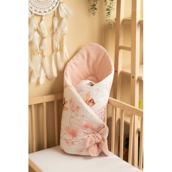 Kojenecká zavinovačka Víly růžová 75x75