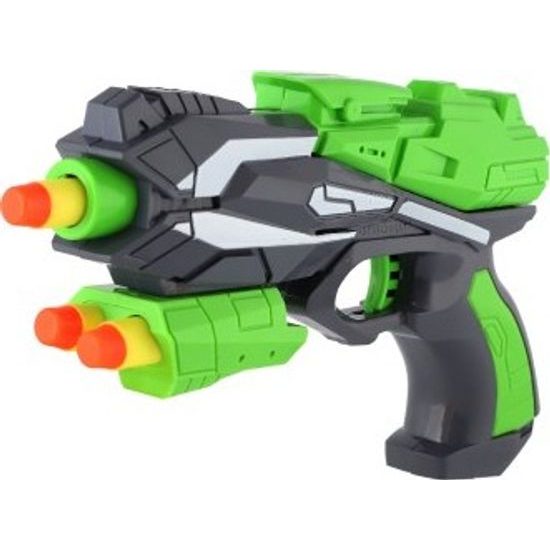 Pistole na pěnové náboje + 5ks nábojů - zelená