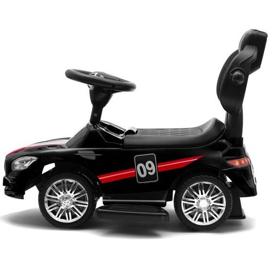 Dětské odrážedlo se zvukem a vodící tyčí Baby Mix RACER černé