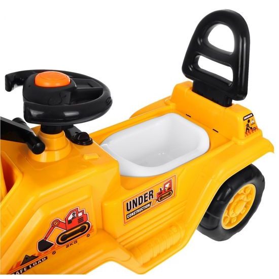 Odrážedlo Bagr s vodící tyčí 2v1 s helmou