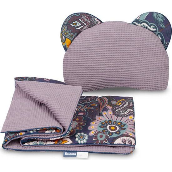 Souprava do kočárku Wafel boho růžová