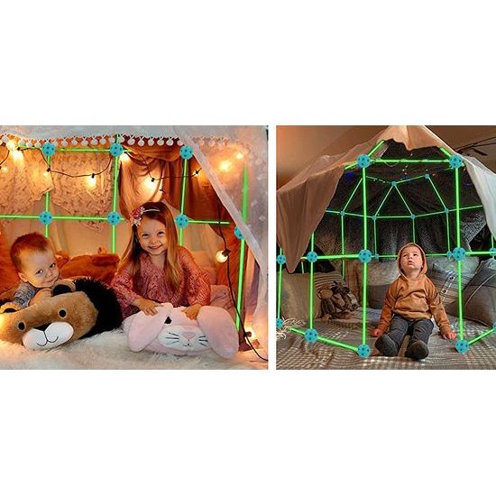 Svítící kreativní stavebnice ze slámek Creative Forts 86 dílků