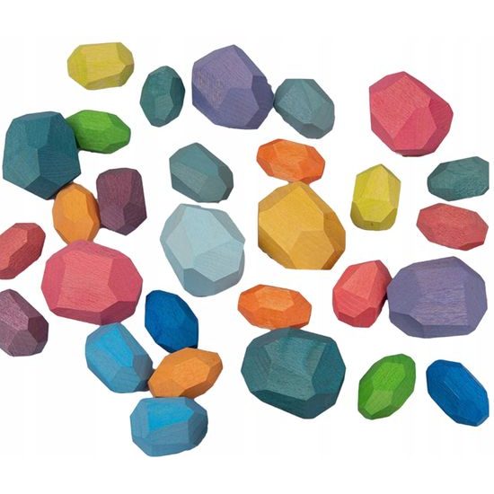 Doris sada dřevěné kameny 16 ks Rainbow Stone