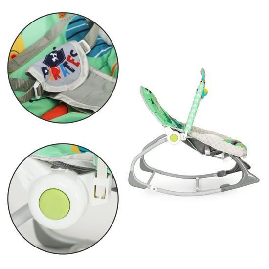 Ecotoys kojenecké lehátko 3v1 s vibracemi a hudbou Ufo Space