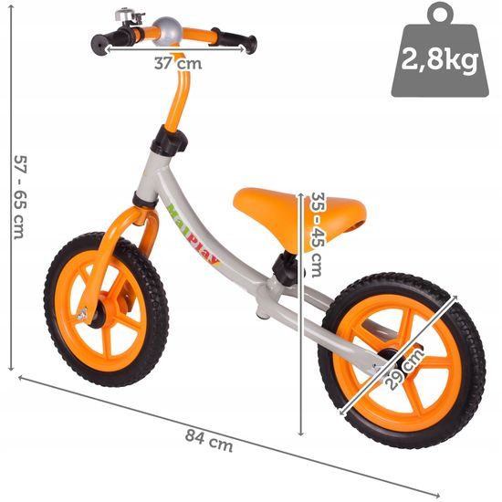 Dětské odrážedlo Nolan 12" šedo-oranžové