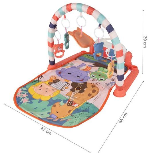 Hrací deka s piankem Medvídek růžová