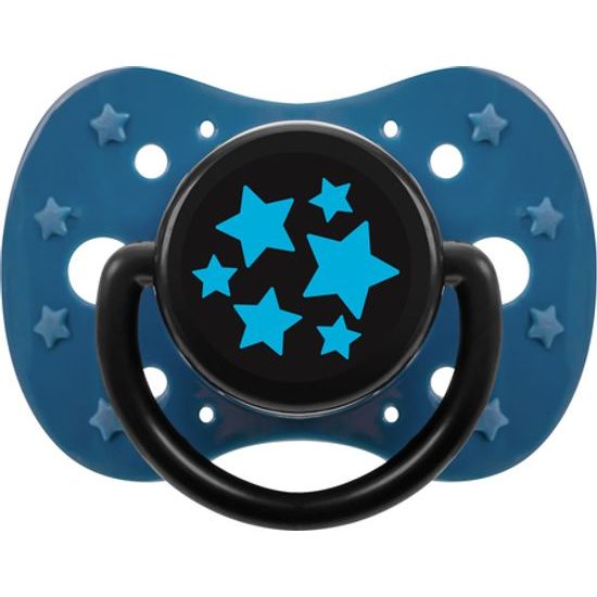 Dudlík silikonový 12m+, modročerná