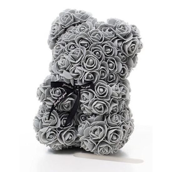 Medvídek z růží šedý Rose Bear 25 cm