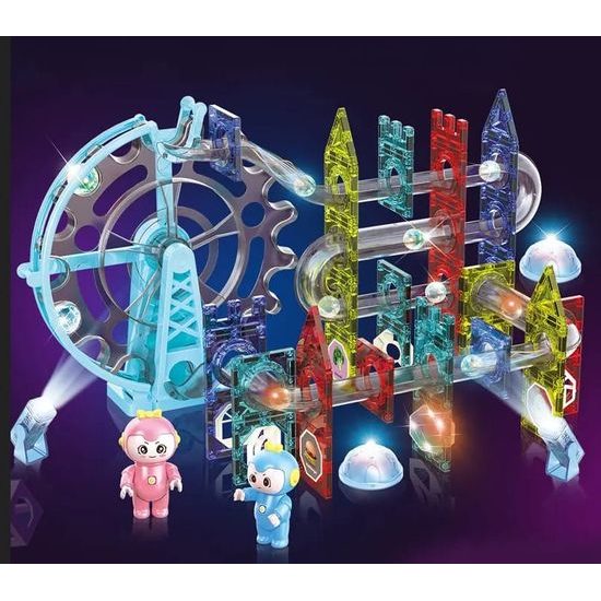 Doris magnetická svítící stavebnice s mlýnským kolem Magic Blocks 120 dílů
