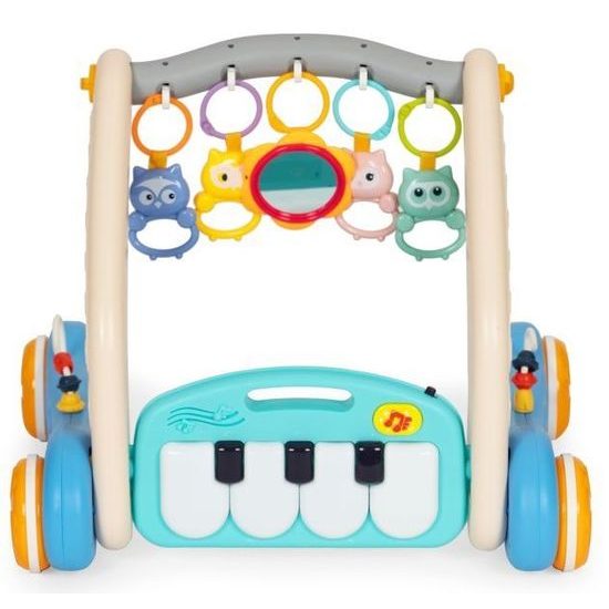 Haunger chodítko 2v1 s hrací dekou a piankem Rack Walker - modré