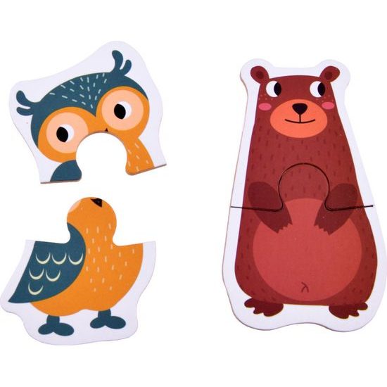 Barevné dvoudílné puzzle 24 zvířat