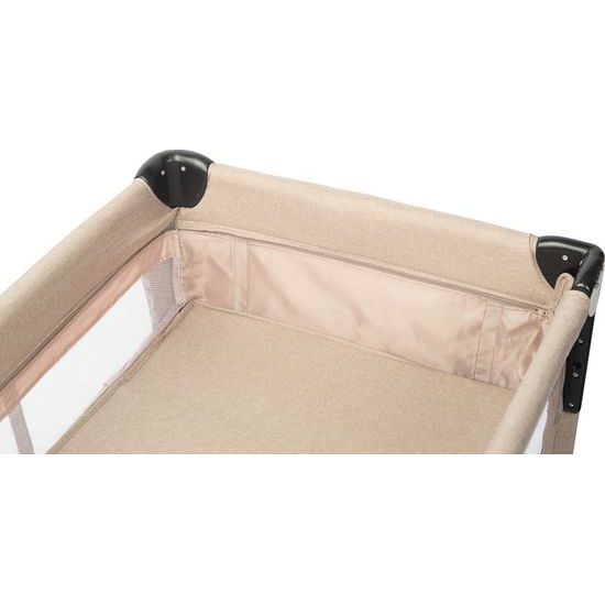 Dětská cestovní postýlka CARETERO ESTI se stahovací bočnicí brown