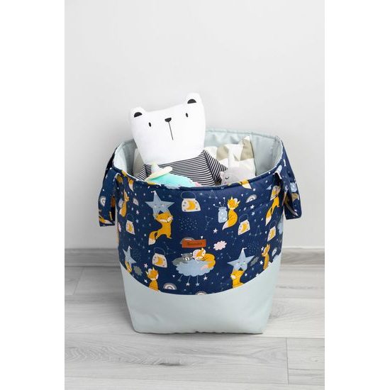 Koš na hračky Sensillo lišky tmavě modrý