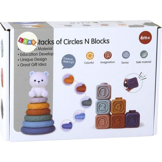 Vzdělávací sada pro batolata a měkké pyramidové kostky - medvídek