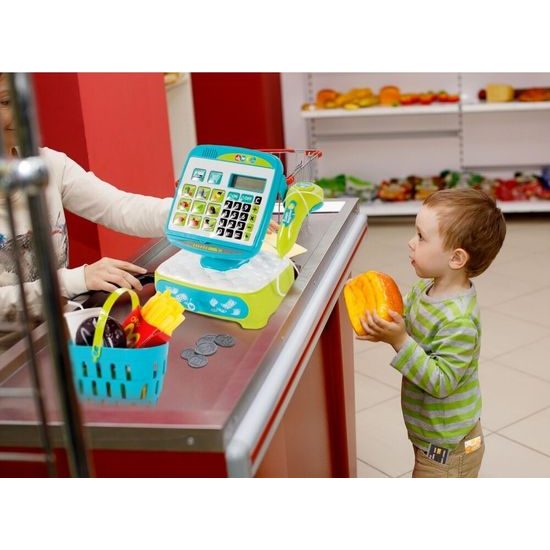 Dětská elektronická pokladna s LED displejem Happy Cash