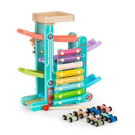 Ecotoys dětské cimbálky se skluzavkou a 6 autíčky