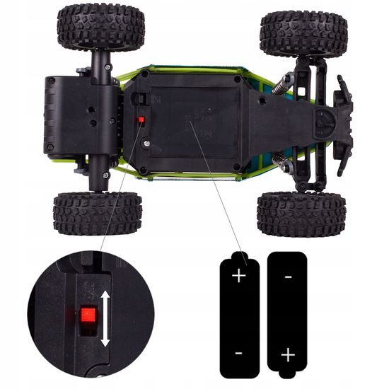 Terénní auto na dálkové ovládání Mountain Champion 1:18 modro-zelené