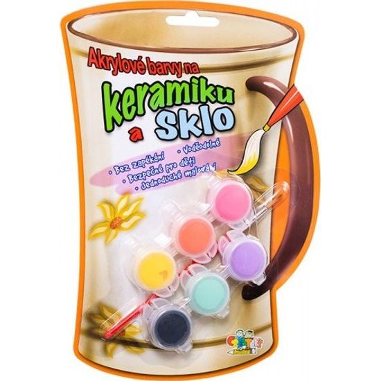 Akrylové barvy - 6ks se štětcem