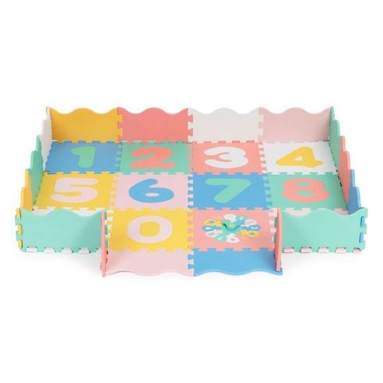 IPlay pěnová puzzle hrací deka s hodinami