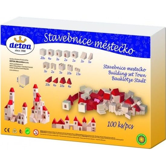 Stavebnice kostky městečko 100 dílků