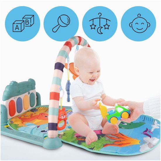 Dětská hrací deka s piankem Pedal Piano - modrá