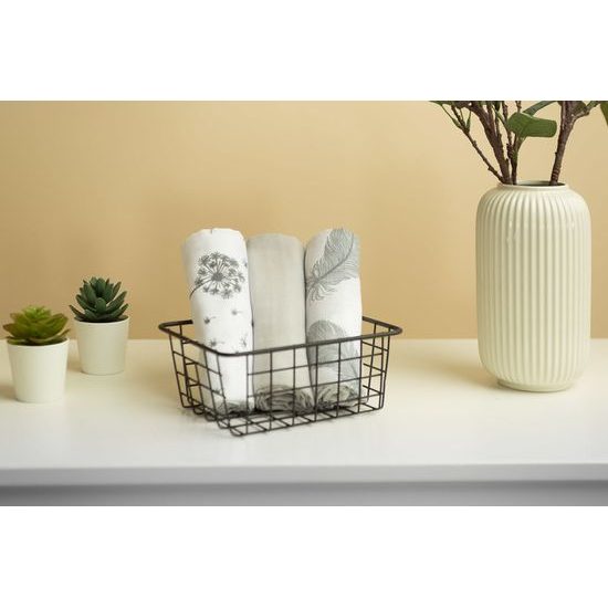 Mušelínová pleny 3ks šedá