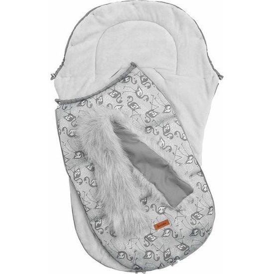 Zimní fusak do kočárku Olaf šedý plameňáci