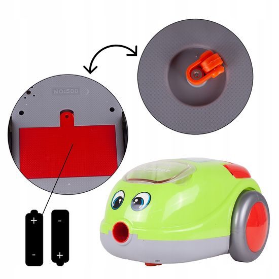 Dětský vysavač na baterie se světlem Little Cleaner zelený