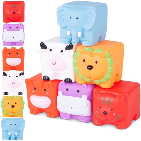 Senzorické kostky se zvířátky pro nejmenší Bath Toys 6 kusů