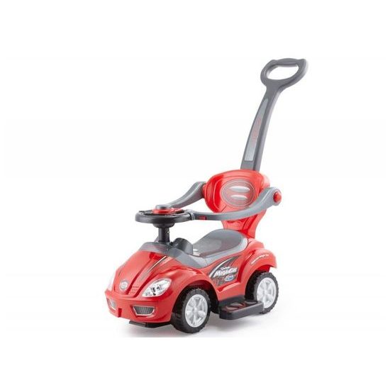 Odrážedlo Mega Car s vodící tyčí 3v1 červené
