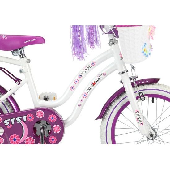 Mexller dětské kolo SISI 16" s vodící tyčí bílofialové