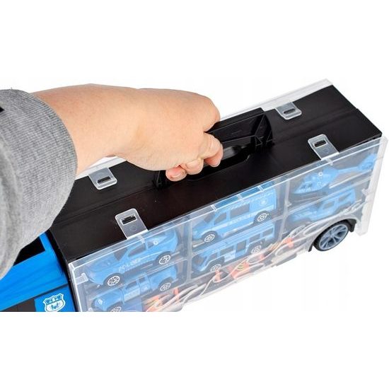 Nákladní auto s autíčky, helikoptérou a skluzavkou Police Truck II