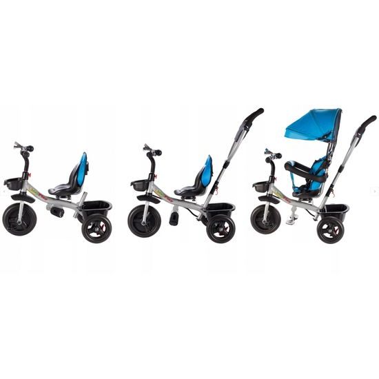 SMONTOVÁNO dětská tříkolka 3v1 s otočným sedadlem S360 modrá