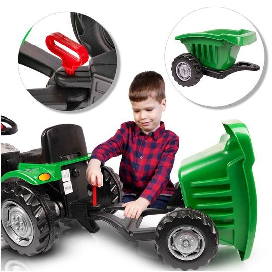 Dětský šlapací traktor s vlečkou Active Pedal zelený