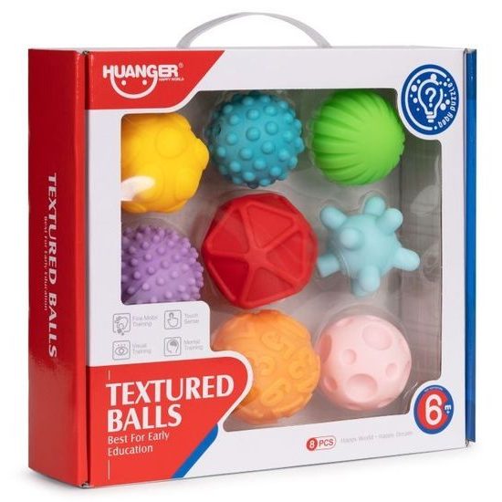 Haunger senzorické míčky pro nejmenší Textured Balls 8 kusů