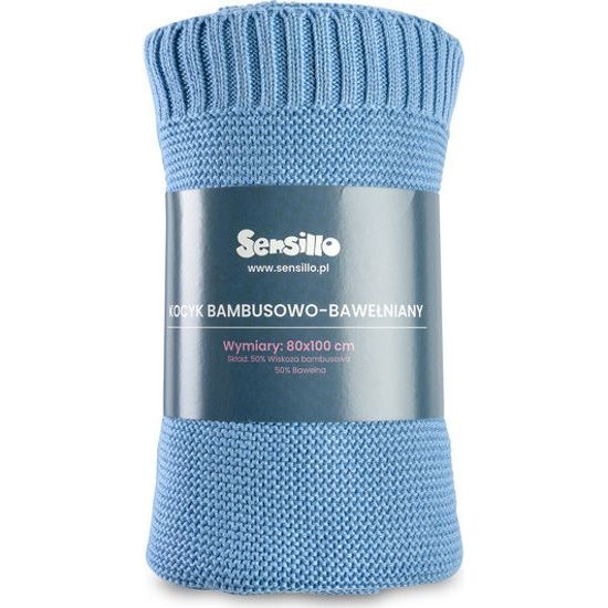Sensillo Dětská deka bambusovo-bavlněná 80x100 cm modrá