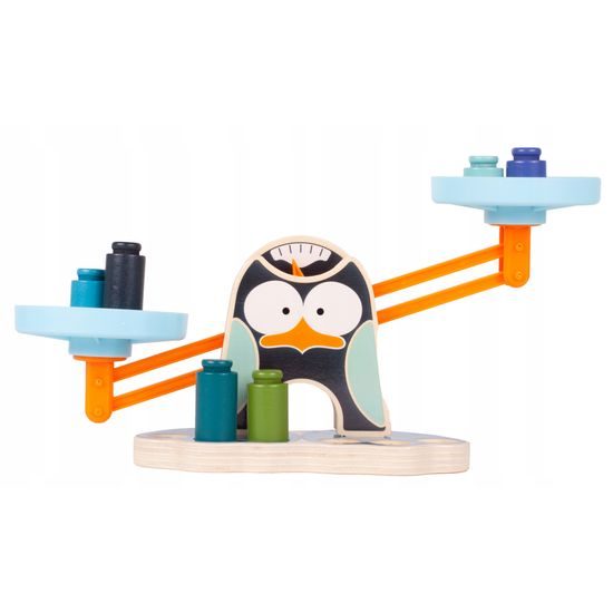 Dřevěná naučná váha pro děti Penguin Balance