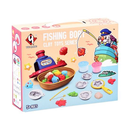 Modelovací plastelína s lodičkou a příslušentsvím pro děti Fishing Boat