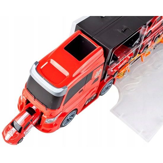 Nákladní auto s autíčky, helikoptérou a skluzavkou Fire Truck II