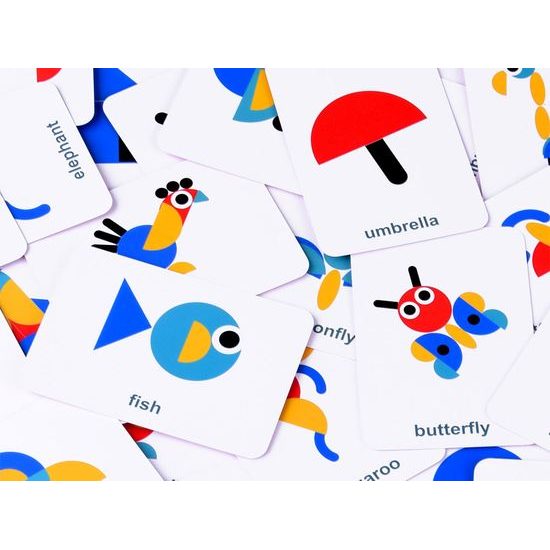 Dřevěné puzzle Montessori Tangram