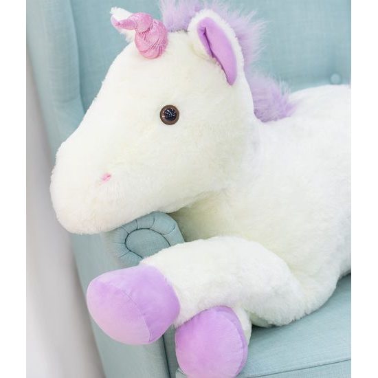 Plyšový jednorožec Bruno 150 cm bílý